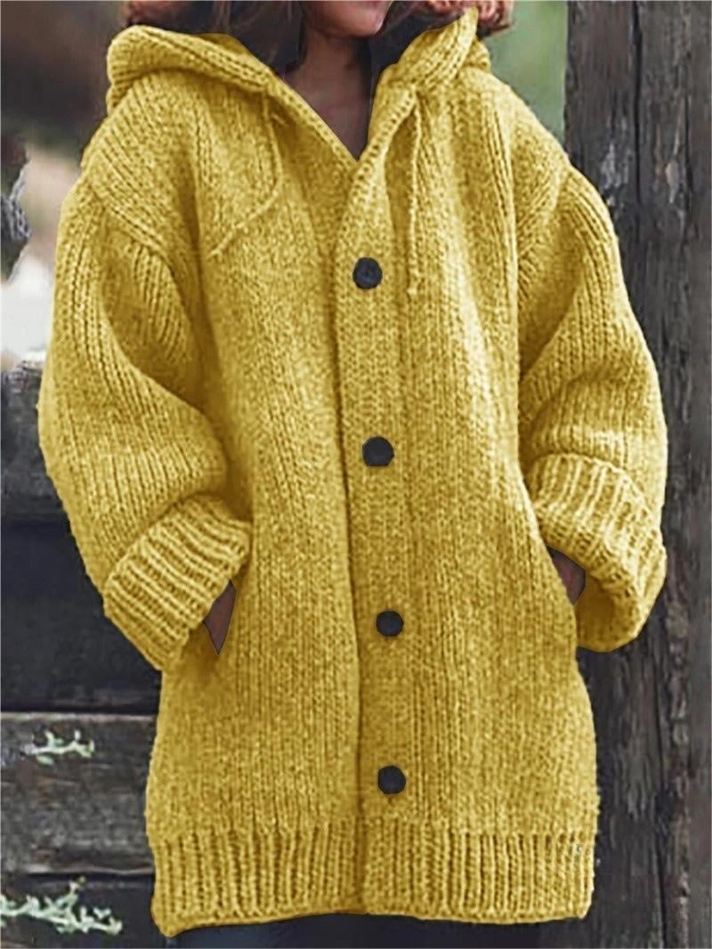 Women's - Long Hooded Cardigan - Cozy Warmth - Perfect for Layering