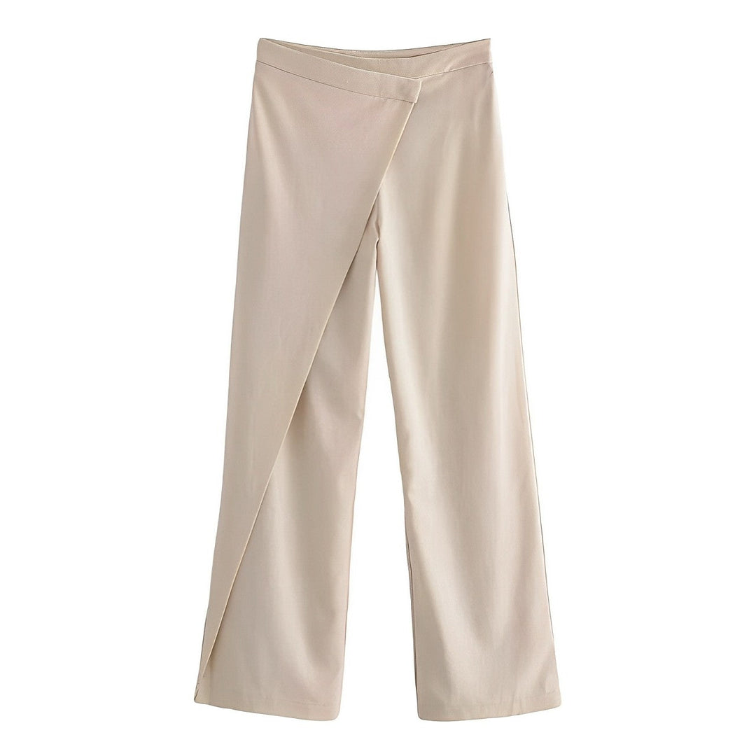 Wide linen wrap trousers