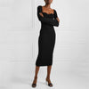 Lavish knitted dress with flared sleeves