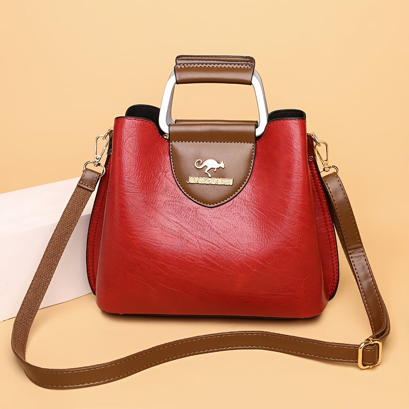 Elegant two-coloured leather bag