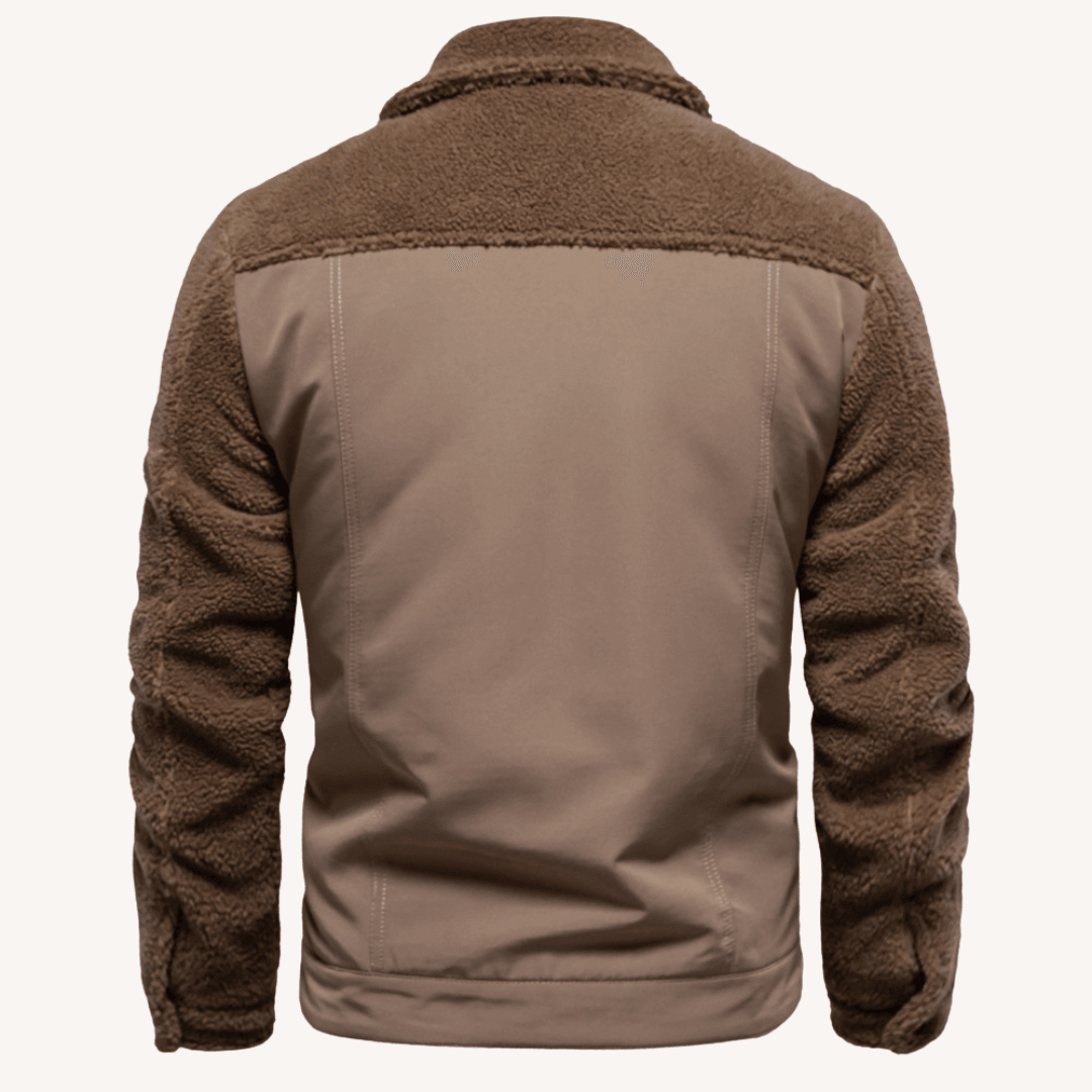Men's - Stylish Patchwork Jacket - Unique Design & Cosy Material - Perfect for Casual Wear