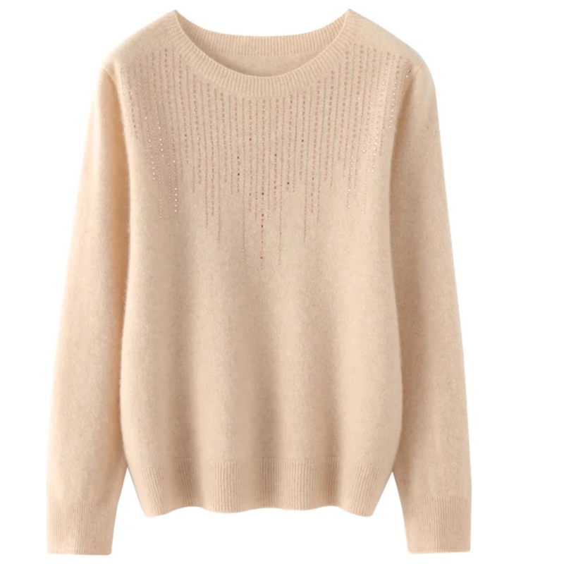 Soft Knitted Ladies Sweater with Sparkling Details