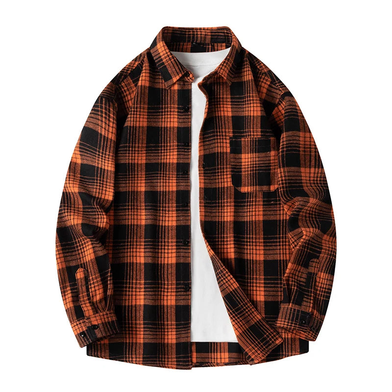 Men's - Plaid Flannel Shirt - Soft Cotton - Stylish Casual Wear