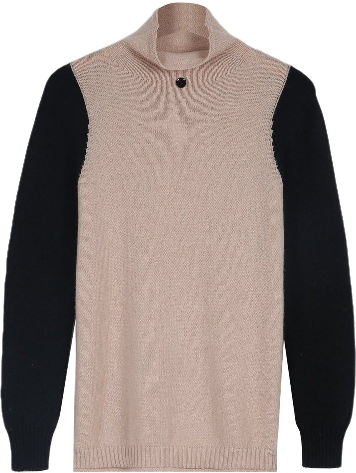 Mod block turtleneck jumper