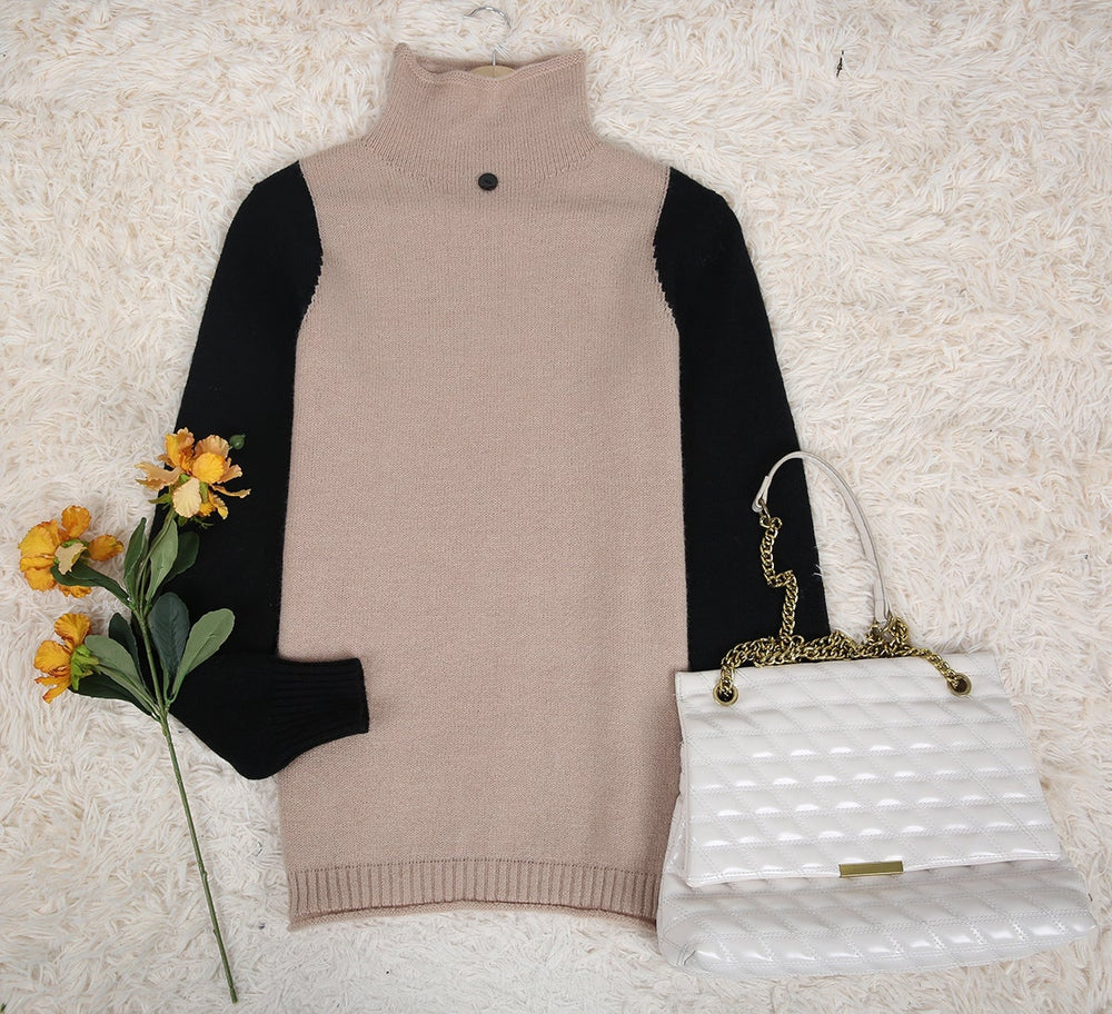 Mod block turtleneck jumper