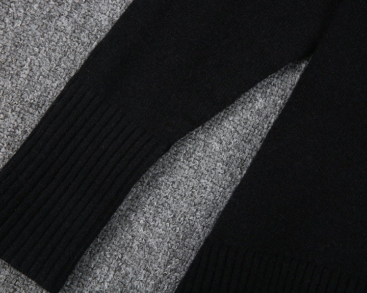 Black single-coloured long-sleeved jumper with a high neckline