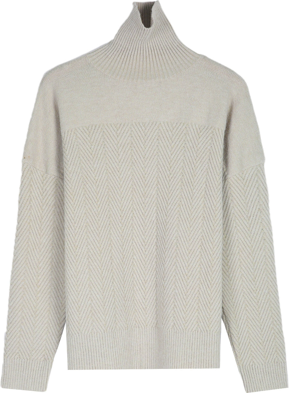 Long-sleeved chevron jumper with a high neckline