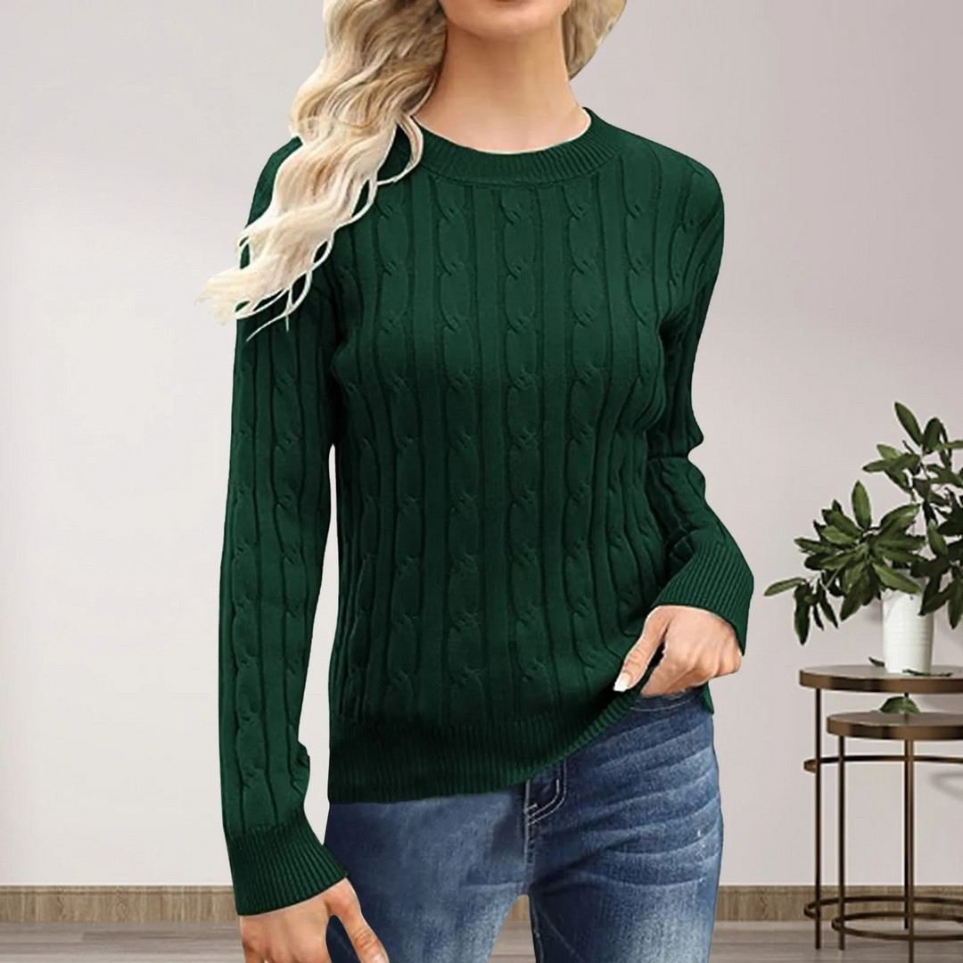 Casual long-sleeved knitted jumper for women