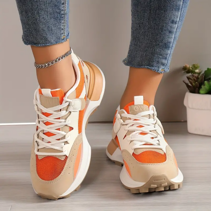 Orange coloured shoes