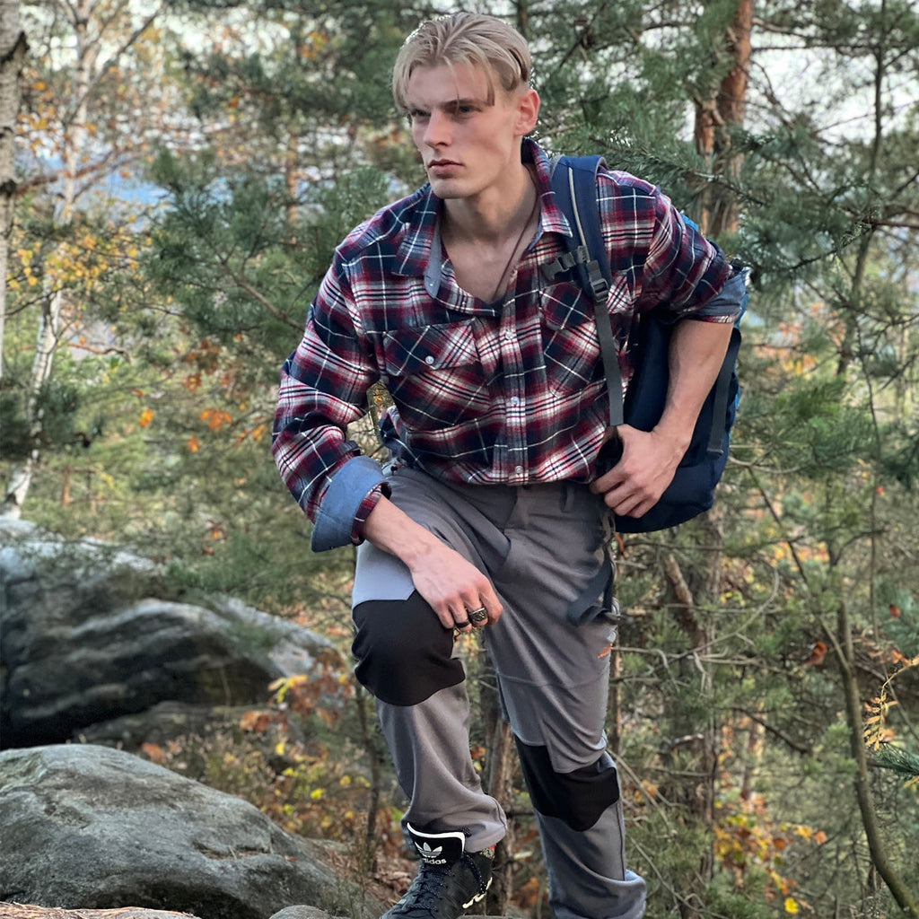 Men's - Long Sleeve Shirt – Cotton, Plaid Flannel – Casual Style