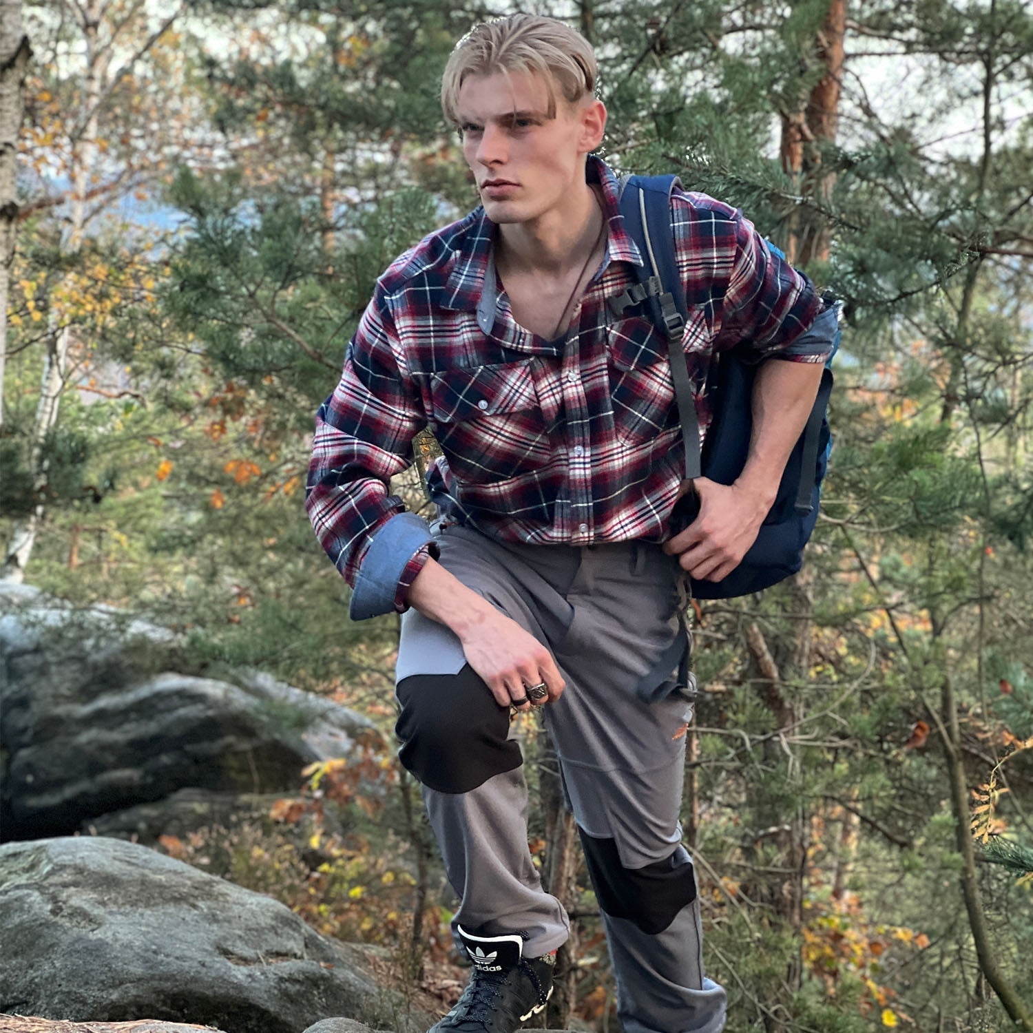 Men's - Long Sleeve Shirt – Cotton, Plaid Flannel – Casual Style