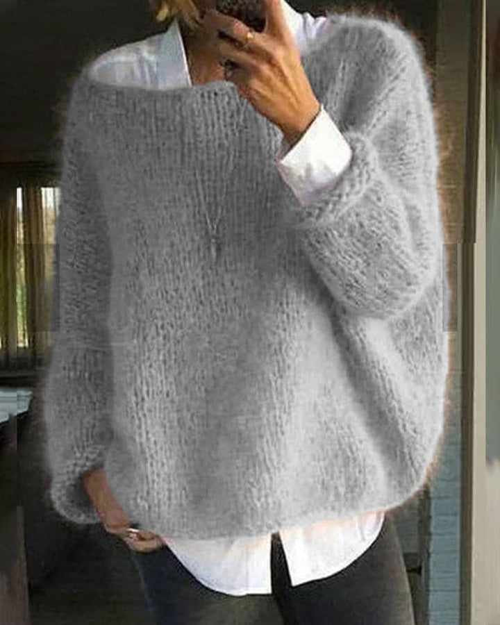 Jumper with round neckline