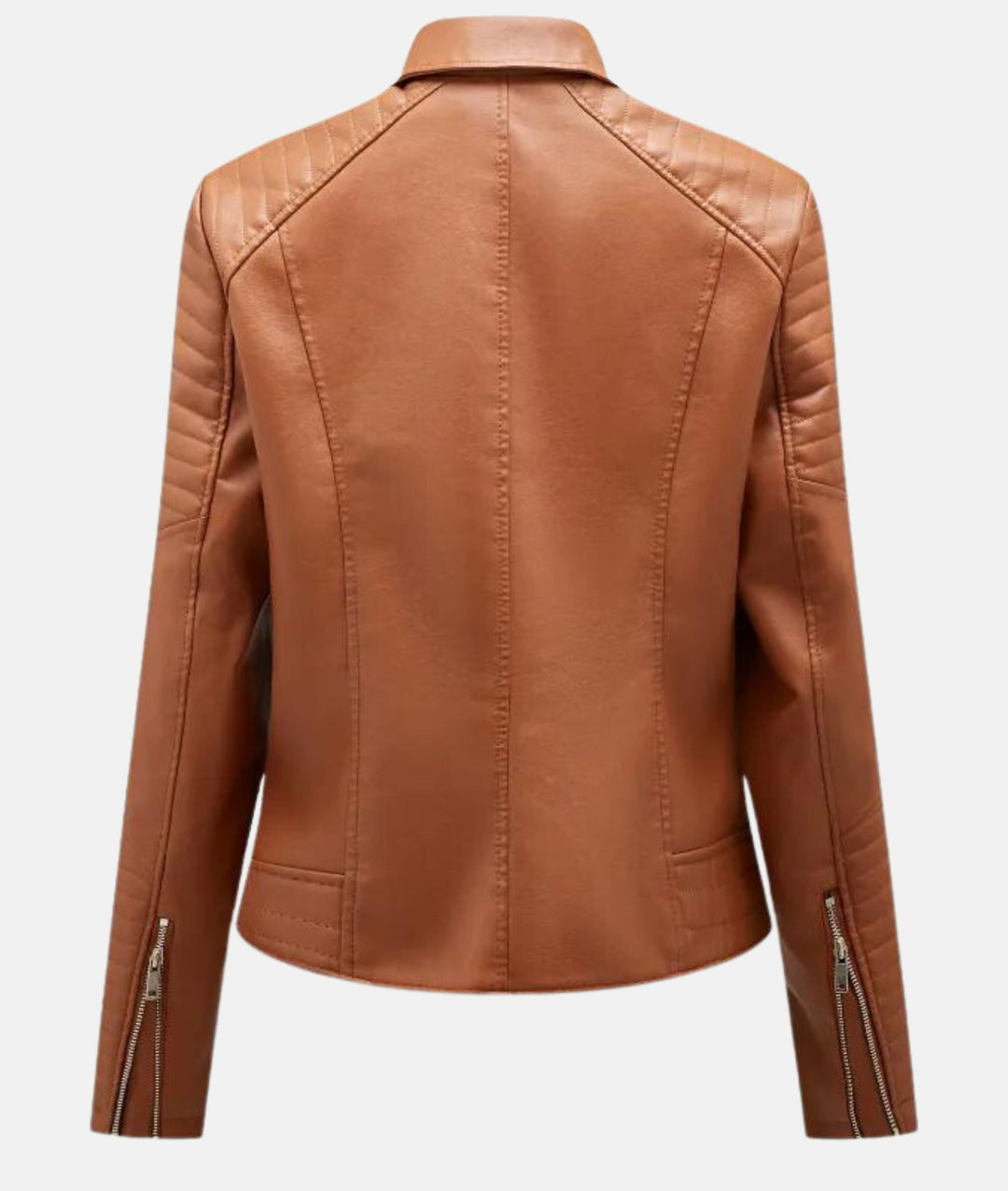 Ladies leather jacket without hood