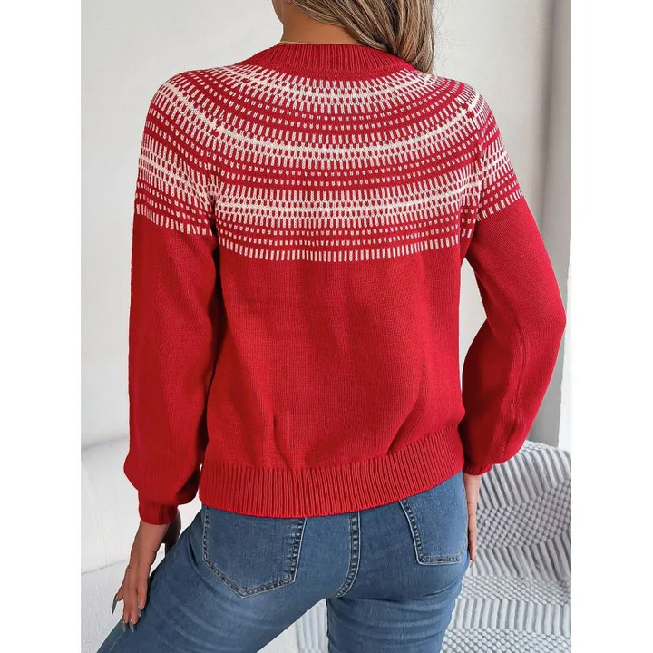 Knitted women's jumper with a Norwegian pattern