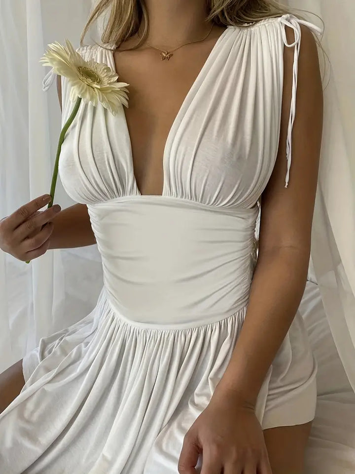 Plain Dress With a Deep Neckline