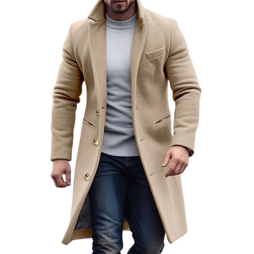 Men - Trench Coat - Buttoned - All-Season Style
