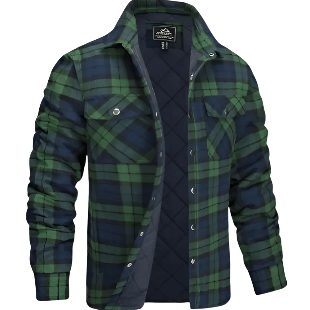 Men - Jacket - Quilted Plaid - Warm & Stylish