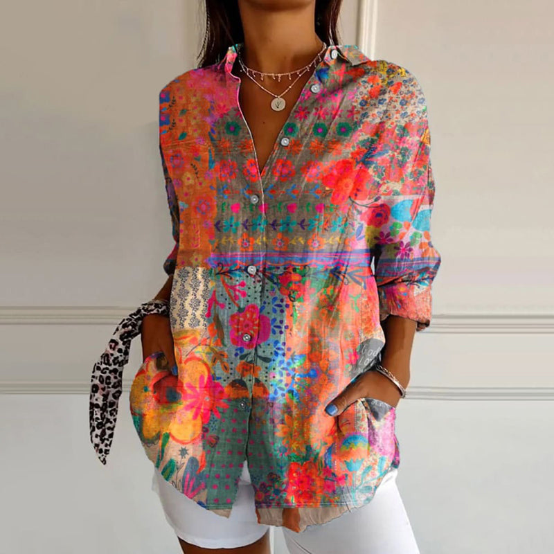 Women - Blouse - Floral Print - Lightweight Fit