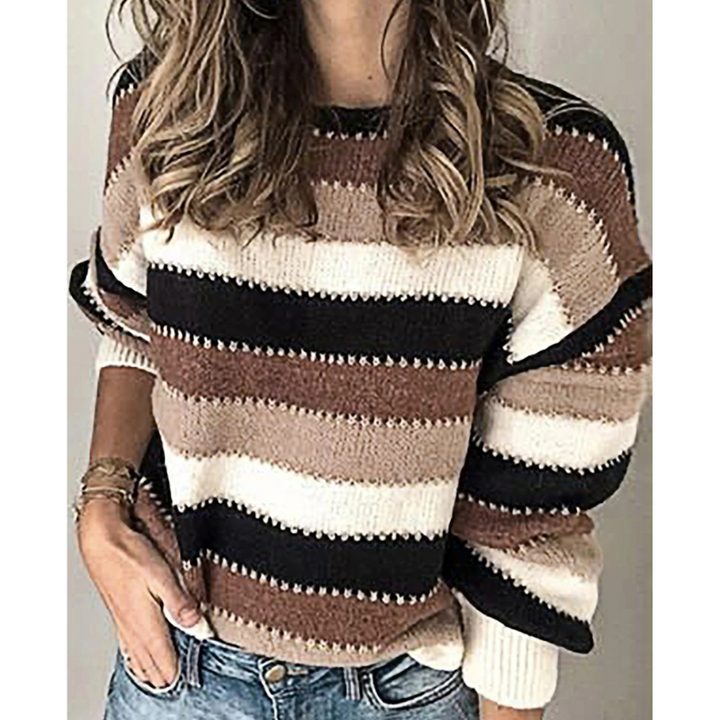 Comfortable jumper with wide stripes, Fashionable jumper