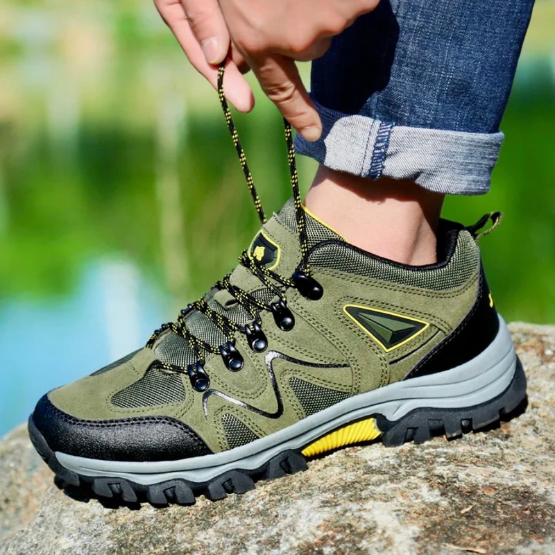 Men's - Lace-Up Hiking Shoes - Durable & Comfortable