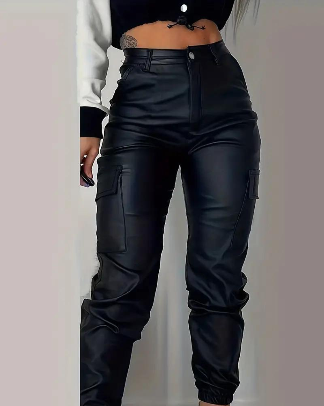 Lizzy™️ | Cargo leather trousers