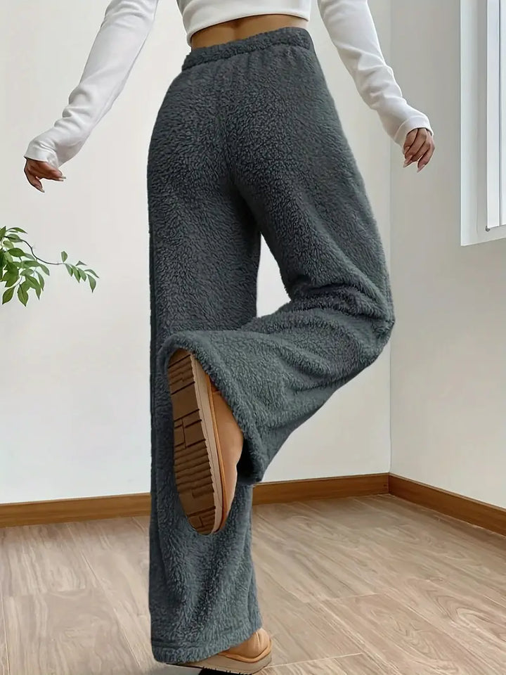 Plain Teddy Trousers With Drawstring