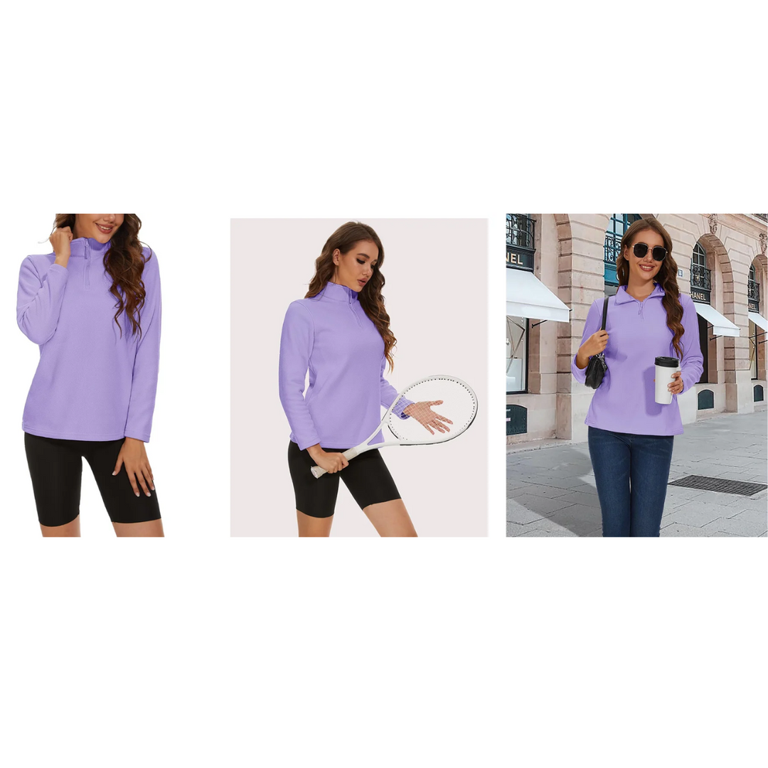 Comfortable jacket with a short zip, ideal for activities, fleece