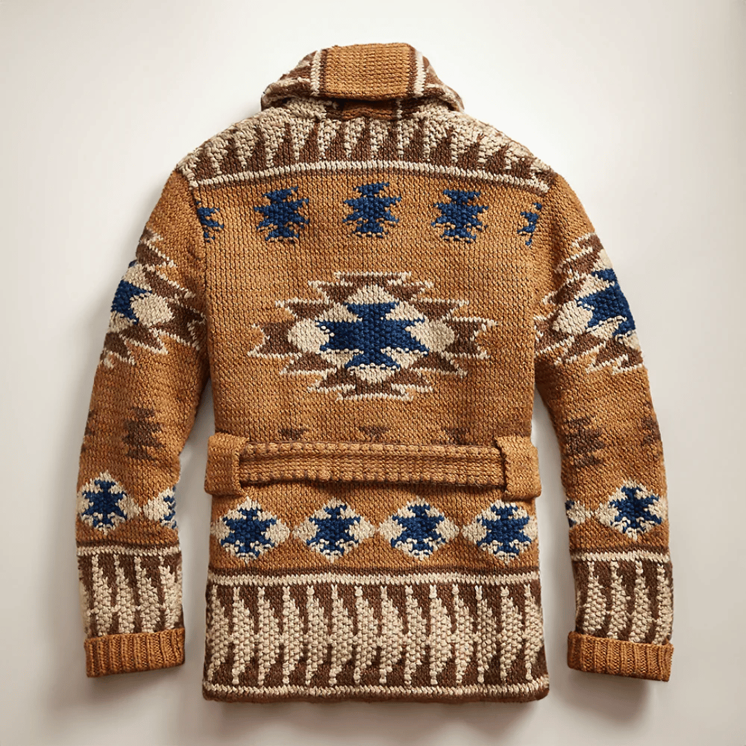 Men's - Jacquard Cardigan - Cosy Wool Blend Knitwear - Stylish All-Season Layering Essential