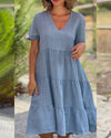 Cotton layered dress for relaxed days