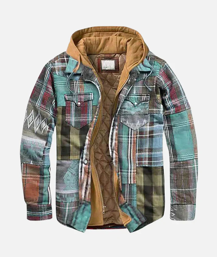 Men's - Chequered Hooded Jacket - Stylish and Comfortable - Trendy Outerwear