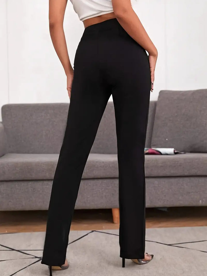 Plain Coloured High Waisted Trousers