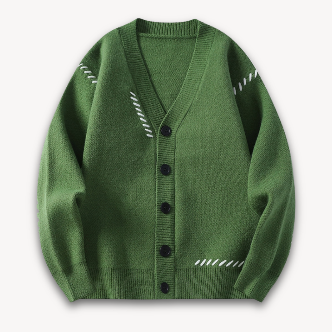 Men's - Knitted Cardigan Sweater - Soft Wool Blend, Button-Up Design for Casual Winter Style