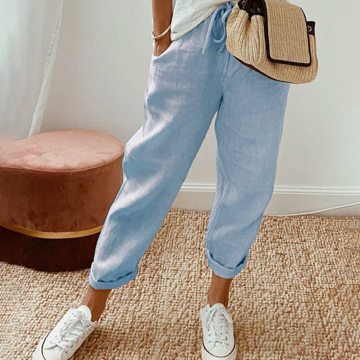 Women's - Comfortable Summer Trousers - Lightweight and Airy Fabric - Perfect for Warm Weather Style