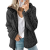 Plush jacket with hood and zip, fleece waistcoat