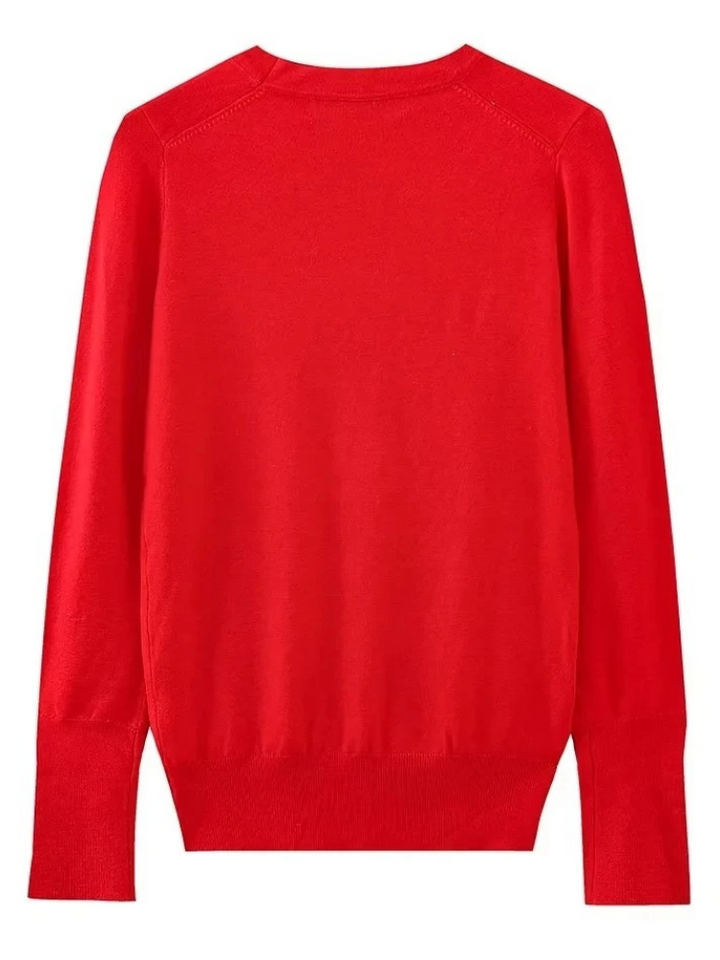 Fashionable Women's Sweater With Button Detail