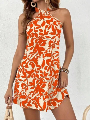 Women's - Sleeveless Mini Dress - Printed Style - Lightweight and Trendy - Perfect for Summer Outings