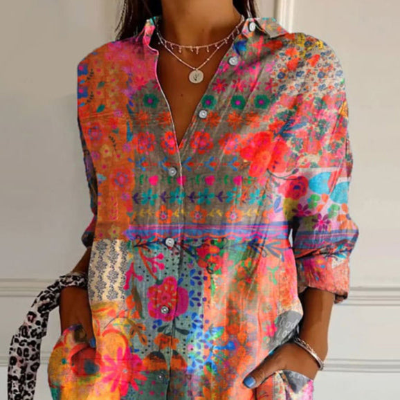 Women - Blouse - Floral Print - Lightweight Fit