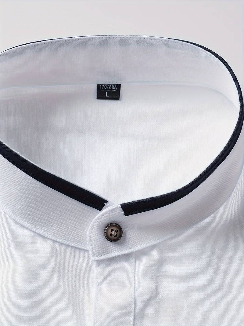 Long-armed collar shirt for men