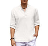 Casual long-sleeved shirt for men in cotton and linen