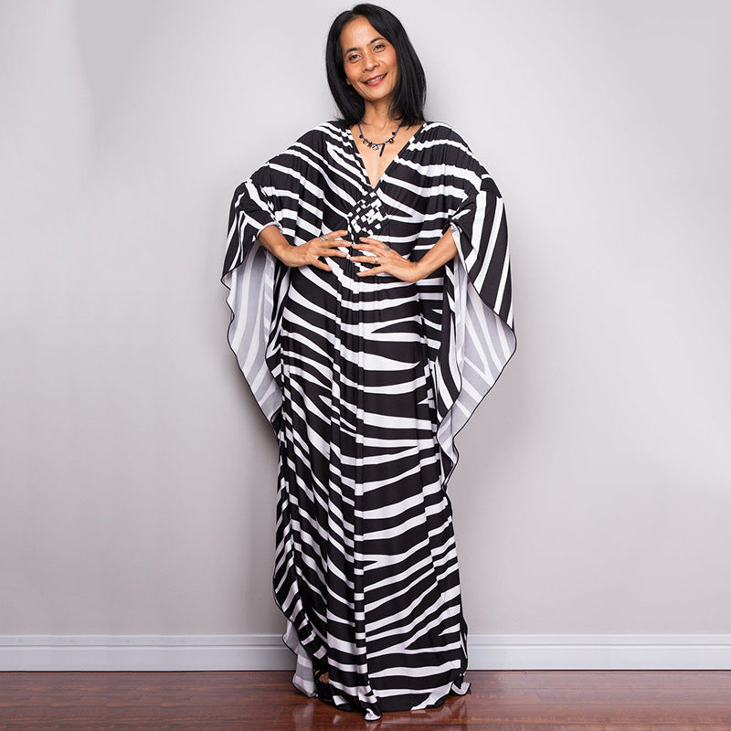 Glamourous Printed Beach Gown Type Cover up