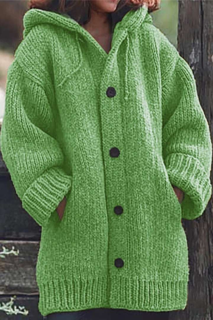 Women's - Long Hooded Cardigan - Cozy Warmth - Perfect for Layering