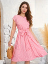 Casual Pleated Dress With Dots