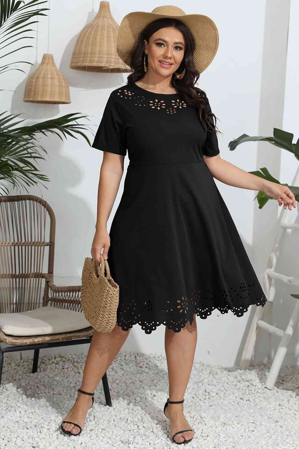 Oversized openwork dress