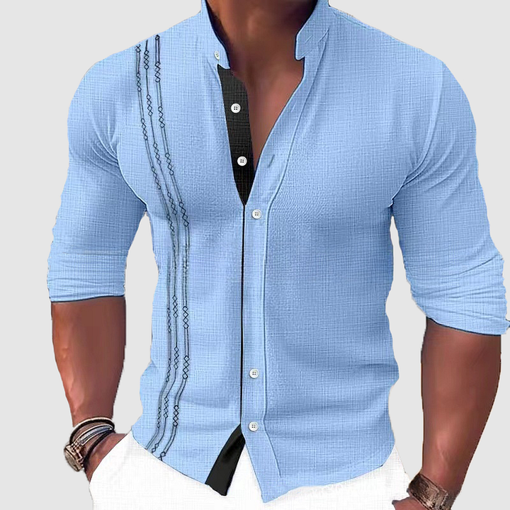 Collar button long sleeve shirt