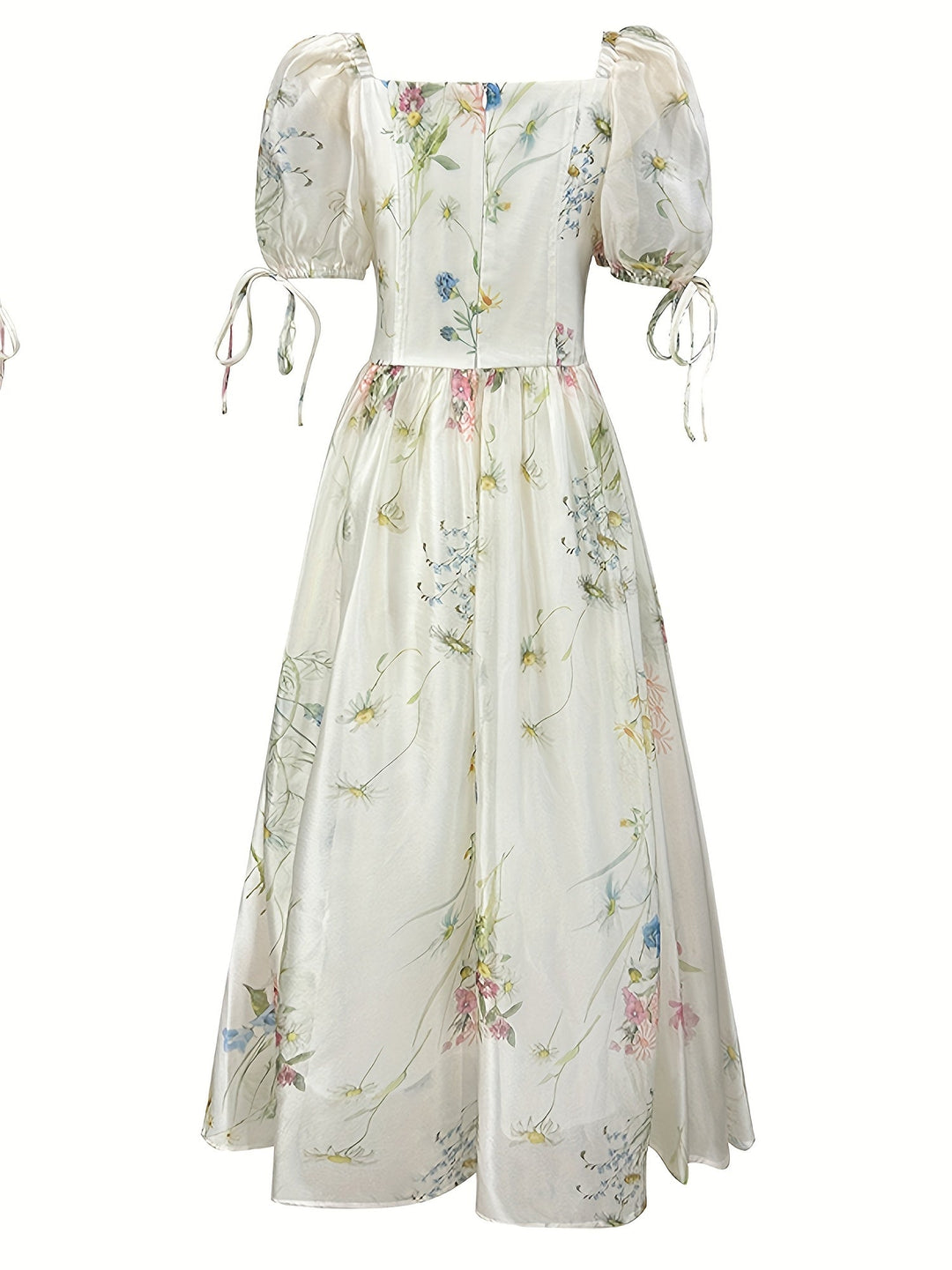 Women's - Floral A-line Midi Dress - Lightweight & Elegant with Pockets - Perfect Summery Style for Any Occasion