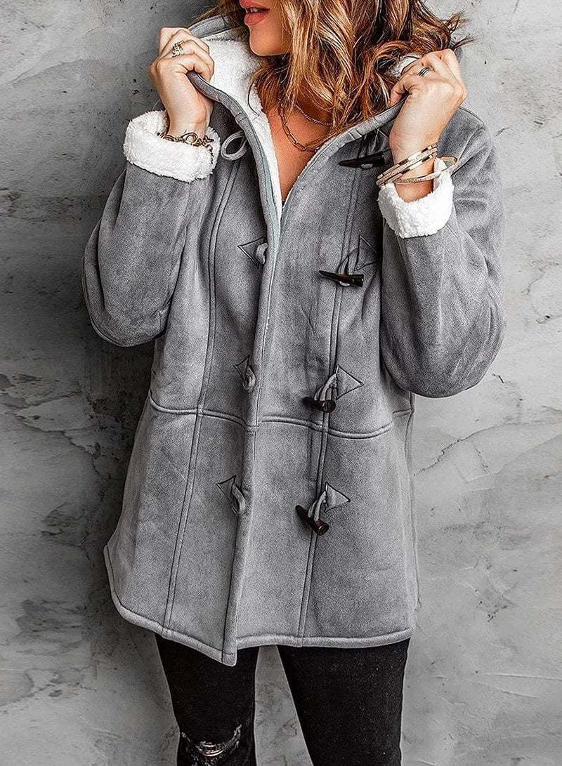Women's - Hooded Coat - Polyester Blend - Fleece-Lined - Winter Outerwear