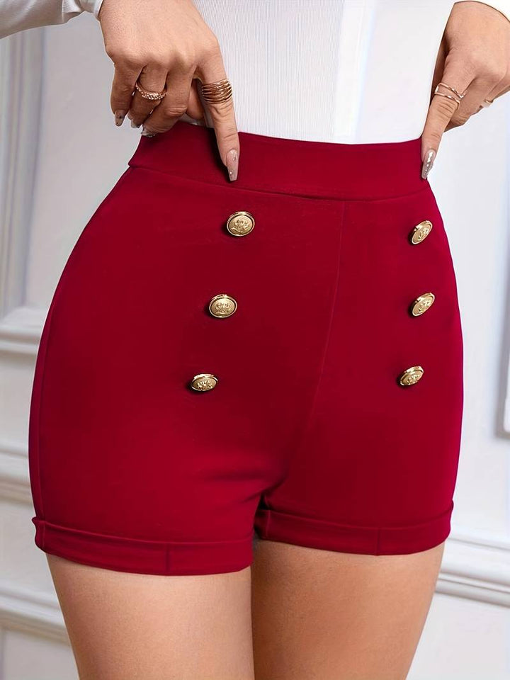 Stylish Shorts With Gold Buttons