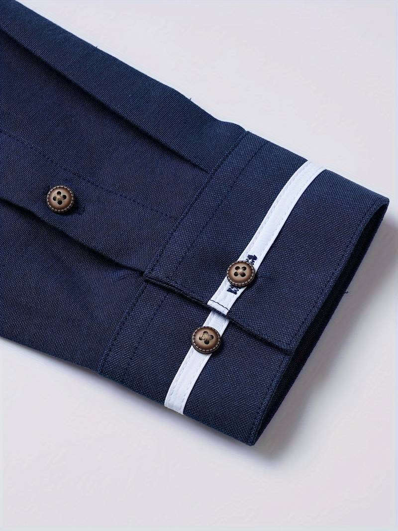 Long-armed collar shirt for men