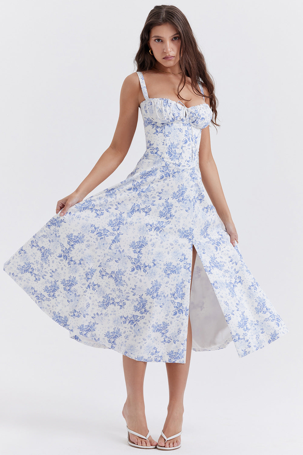 Timeless New Women Floral Print Dress with Straps