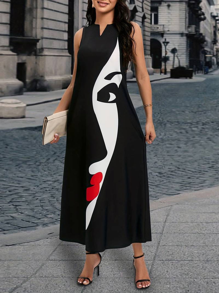 Figure face print dress